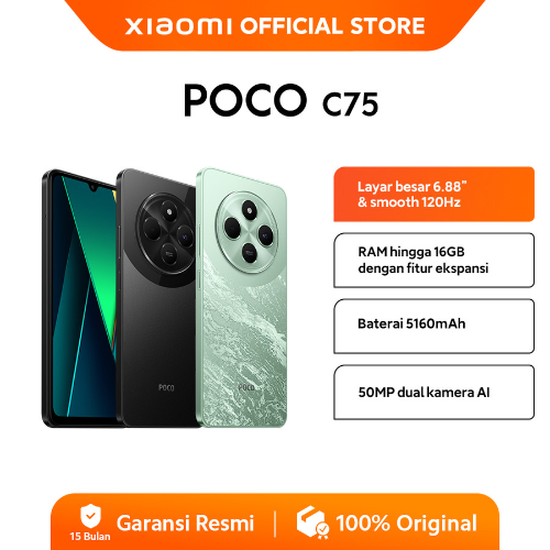 POCO C75 (6/128GB) (8/256GB) | Layar 6,88