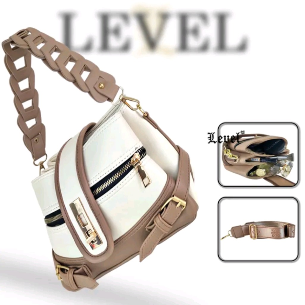Hand Bag Wanita ALMEY Level Terbaru Bahan 4 Ruang Simple Minimalis