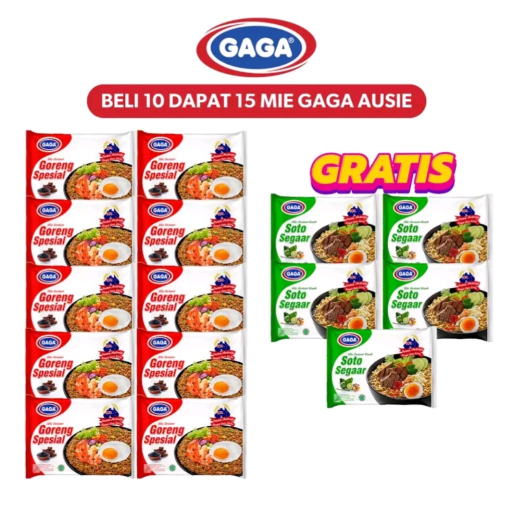 Beli 10 Dapat 15 Mie Gaga Ausie Special Goreng dan Soto Segar
