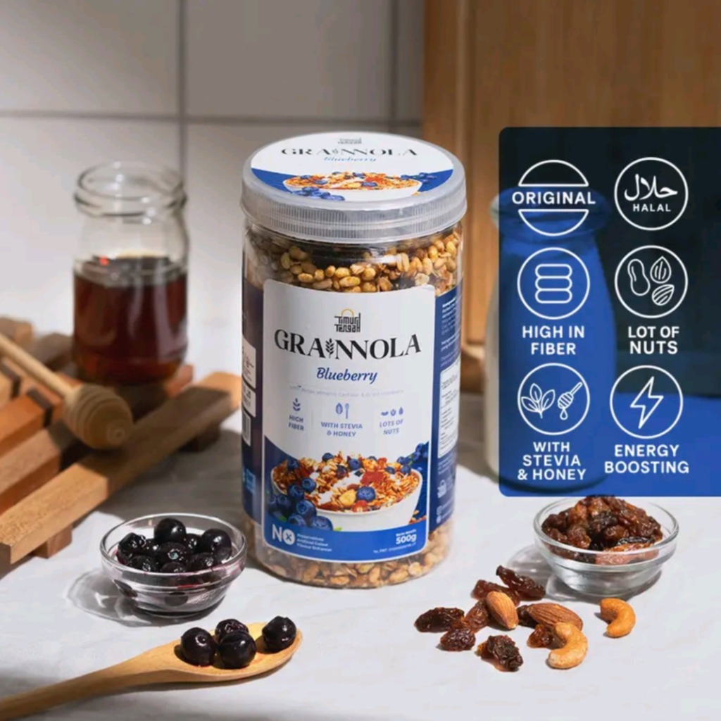Granola Blueberry Kemasan Toples 500 gr