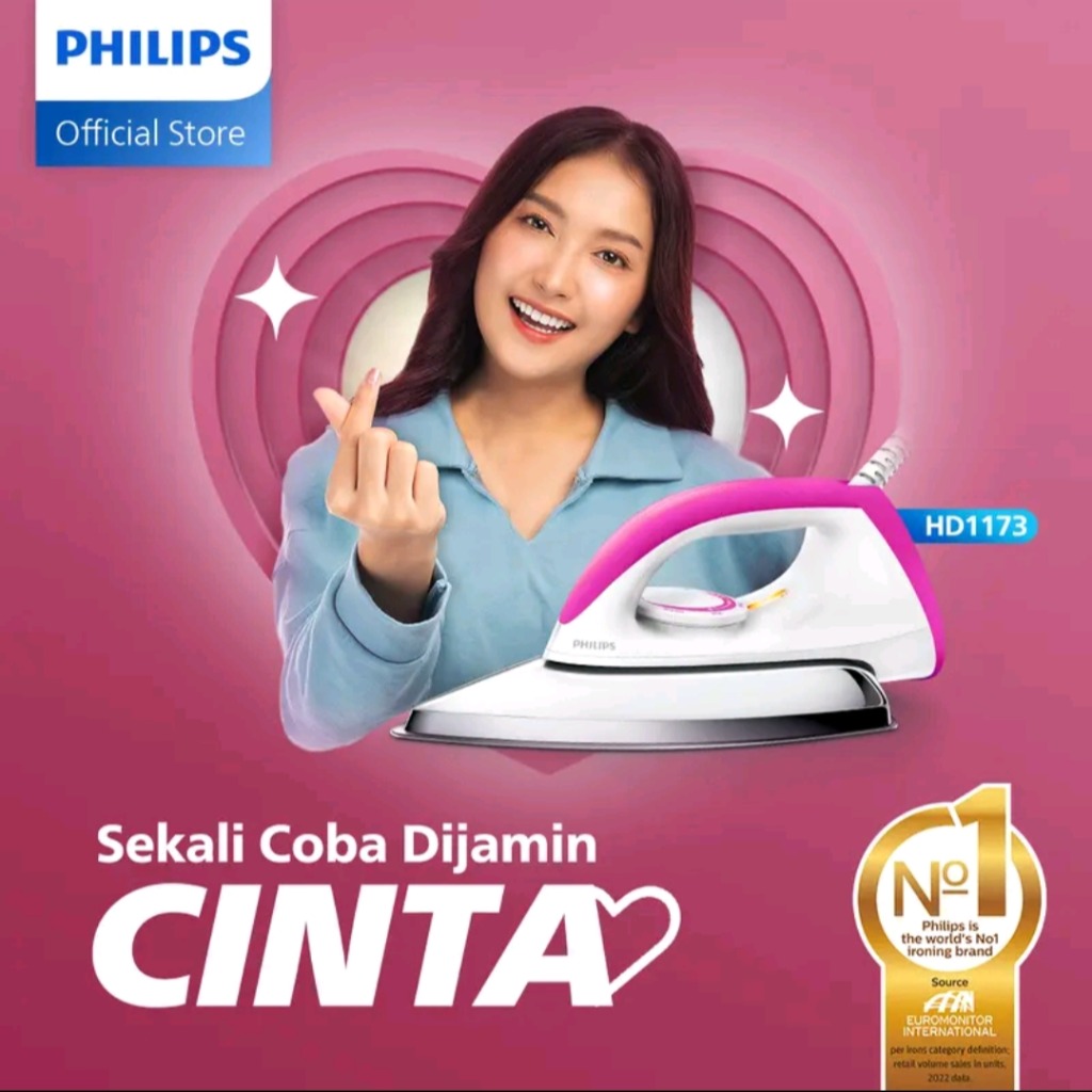 Philips Classic Setrika Kering HD1173 Anti-Baret